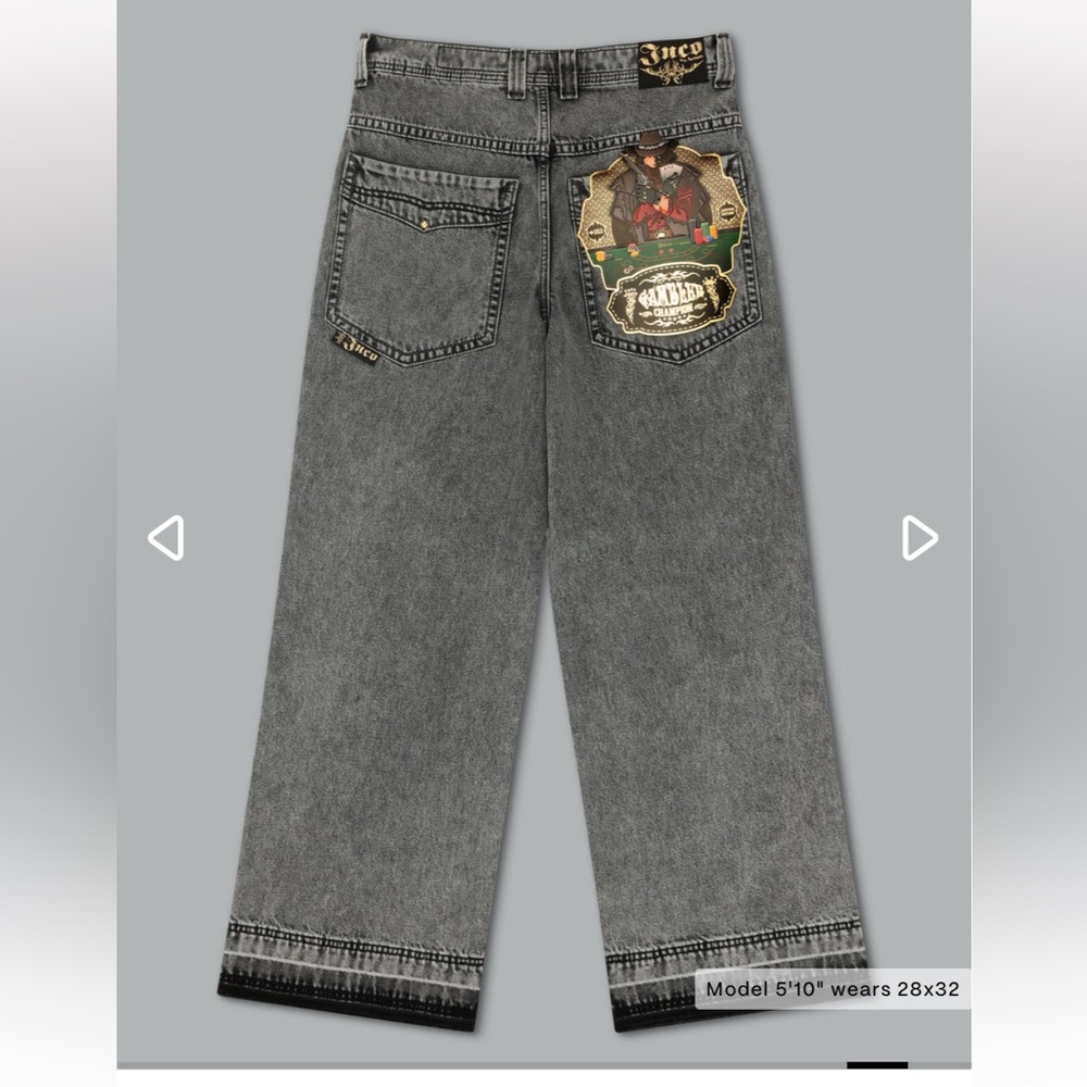 JNCO | Gambler Jeans Black Vintage Wide-leg Baggy | 23” Opening | 28 x 30 New - Picture 7 of 16